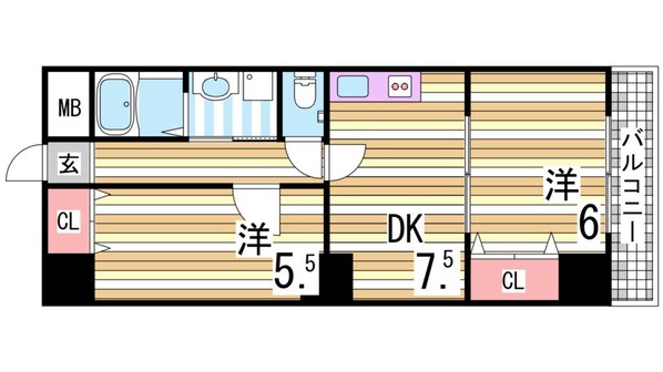 神戸駅 徒歩2分 3階の物件間取画像